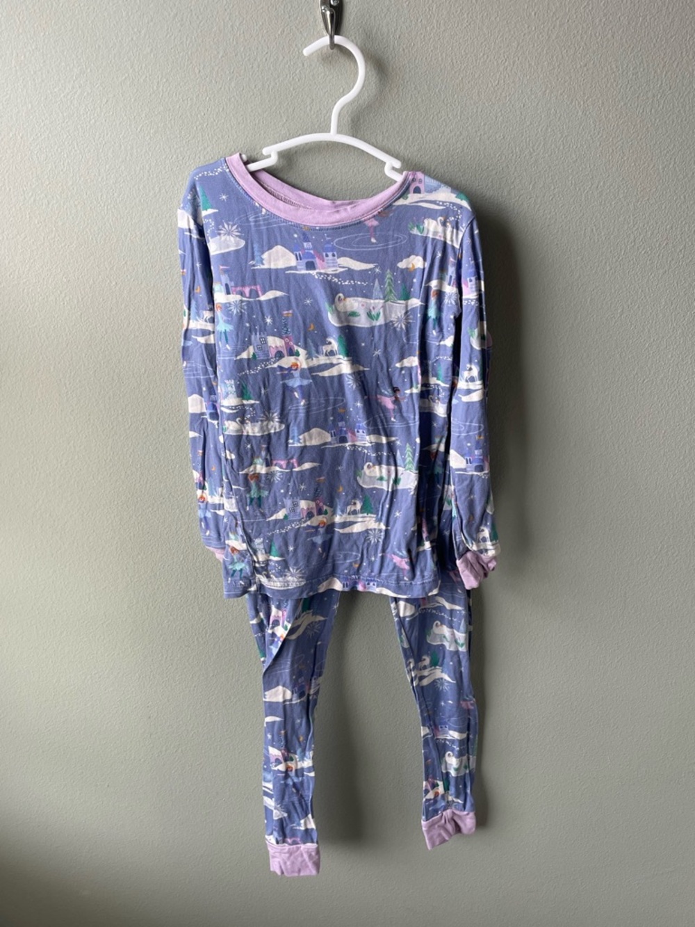 Little Sleepies Ice Princess Purple and Pink Winter Scene Bamboo Pajama Set